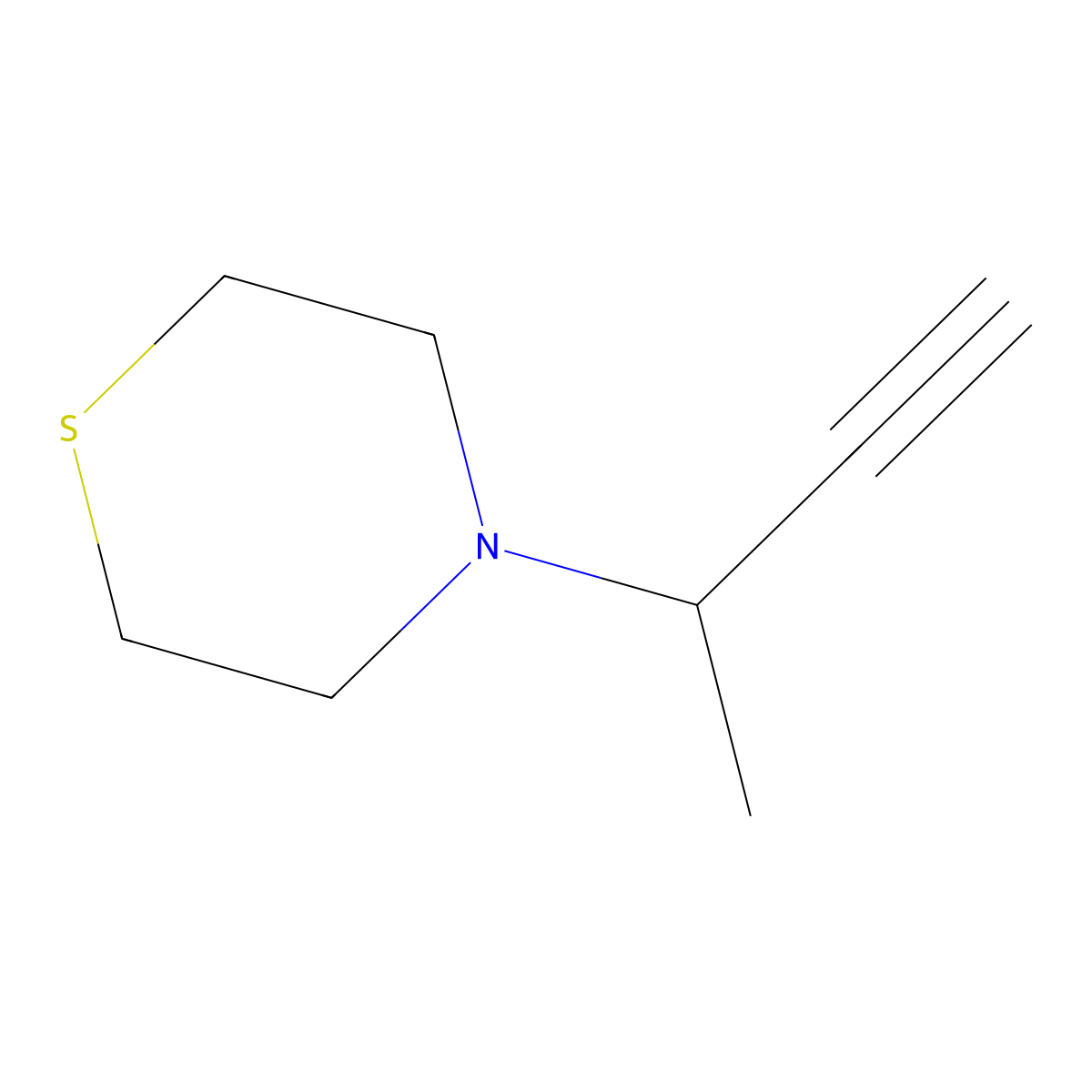 4-(But-3-yn-2-yl)thiomorpholine molecular structure, CAS 2613383-21-2