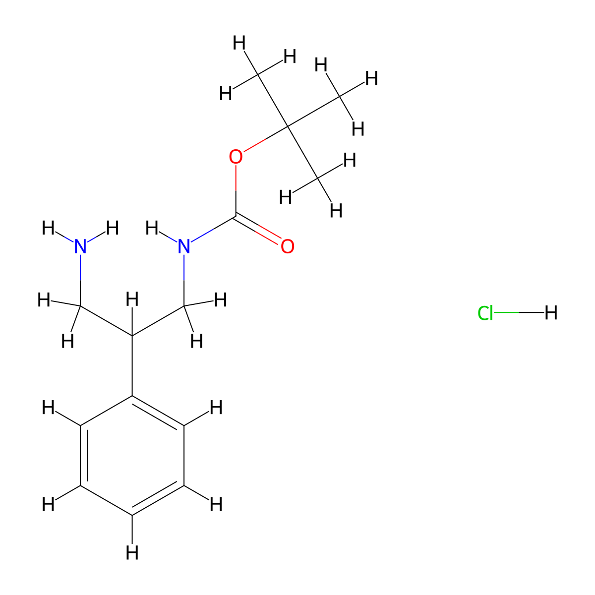 tert-butyl N-(3-amino-2-phenylpropyl)carbamate hydrochloride molecular structure, CAS 2613383-24-5