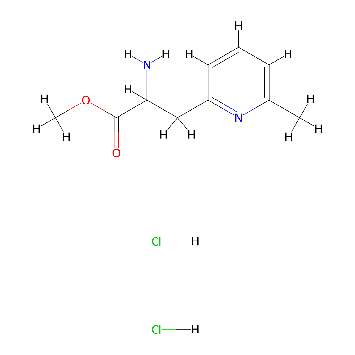 Methyl 2-amino-3-(6-methylpyridin-2-yl)propanoate dihydrochloride molecular structure, CAS 2613383-30-3