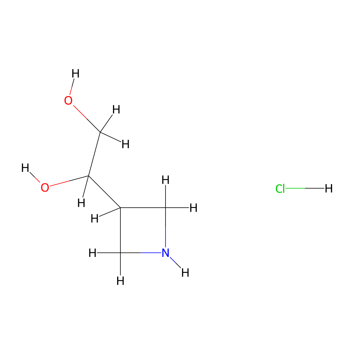 1-(Azetidin-3-yl)ethane-1,2-diol hydrochloride molecular structure, CAS 2613383-32-5