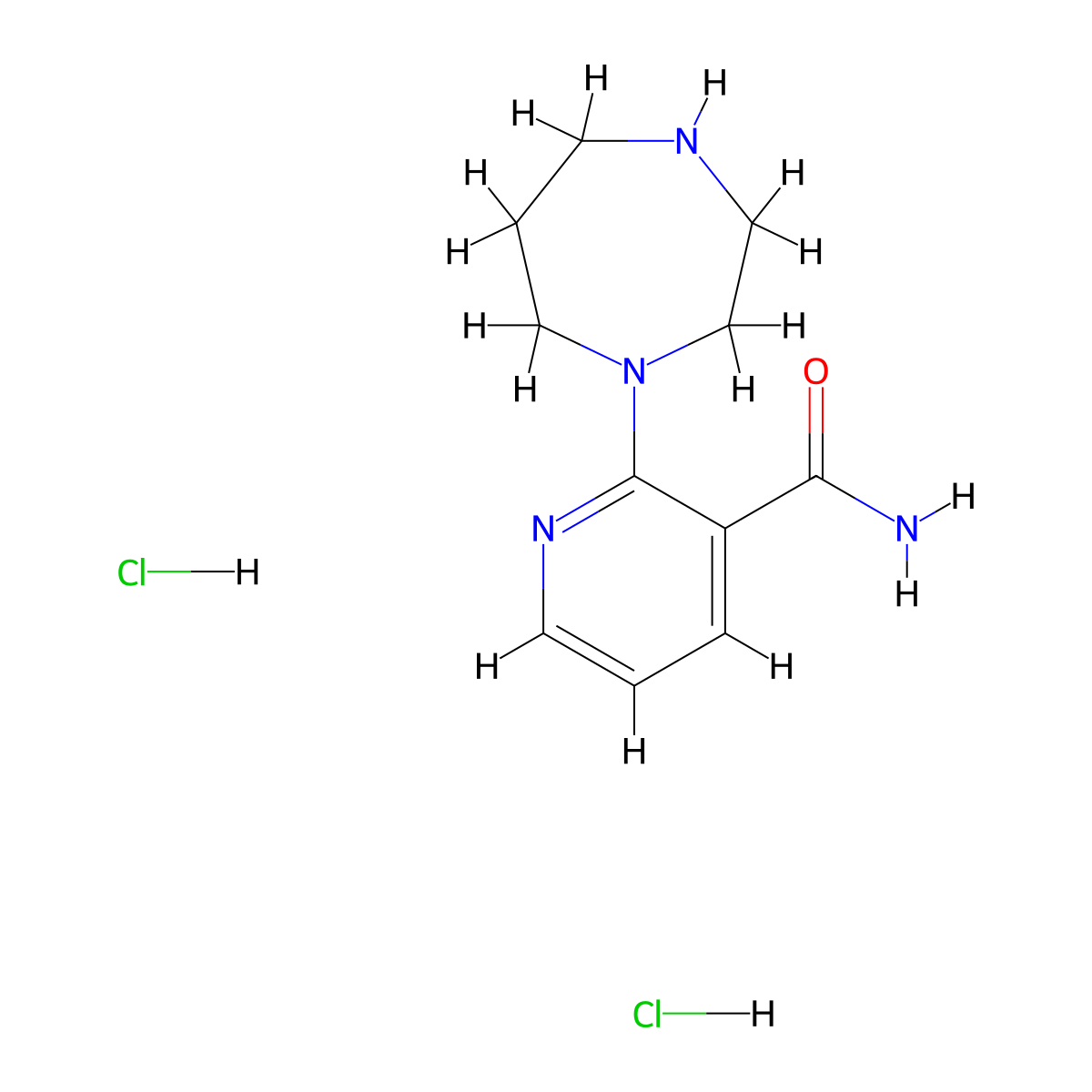 2-(1,4-Diazepan-1-yl)pyridine-3-carboxamidedihydrochloride molecular structure, CAS 2613383-33-6