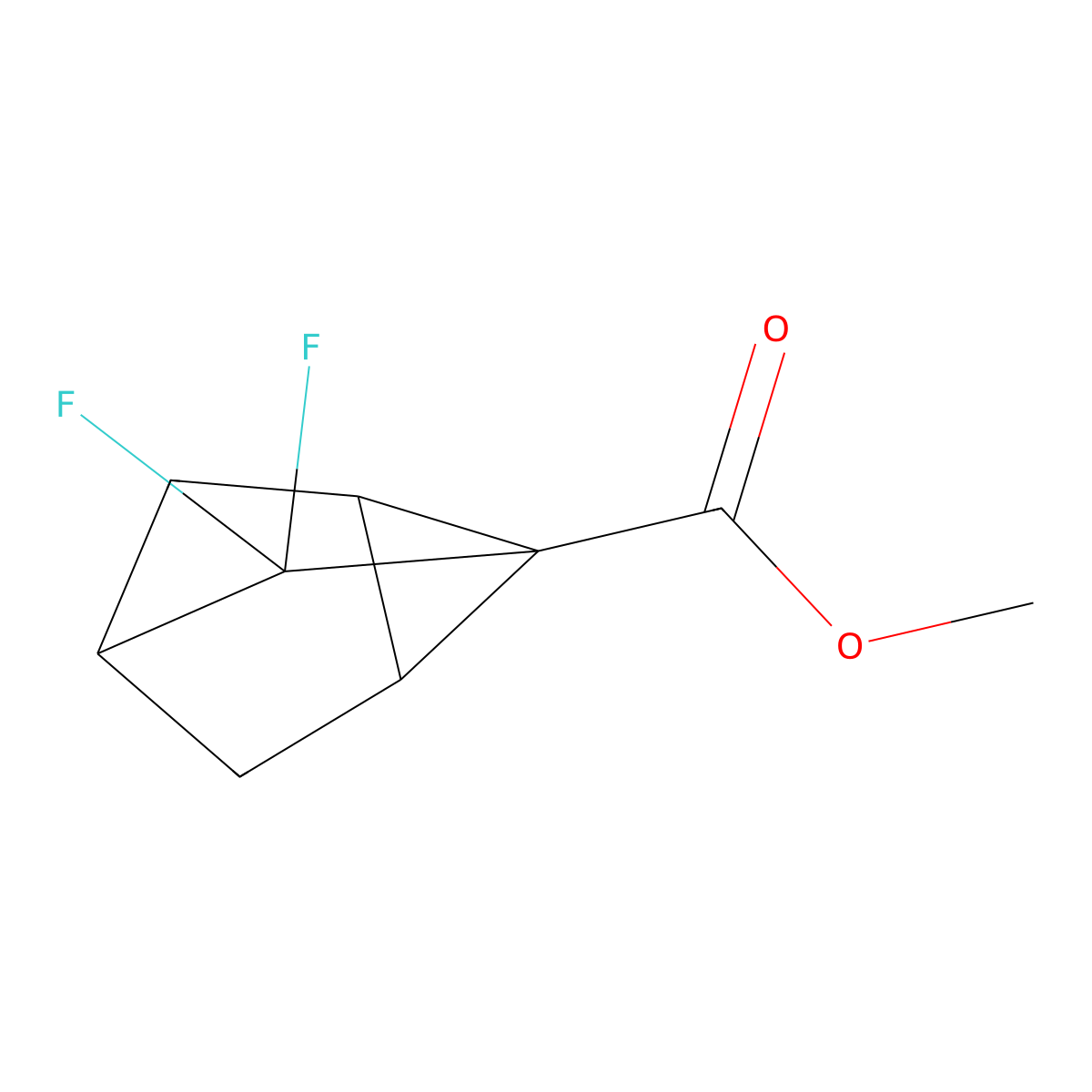 Methyl7,7-difluorotricyclo[2.2.1.0,2,6]heptane-1-carboxylate molecular structure, CAS 2613383-39-2