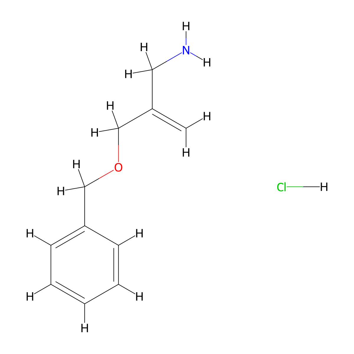 ({[2-(Aminomethyl)prop-2-en-1-yl]oxy}methyl)benzene hydrochloride molecular structure, CAS 2613383-41-6