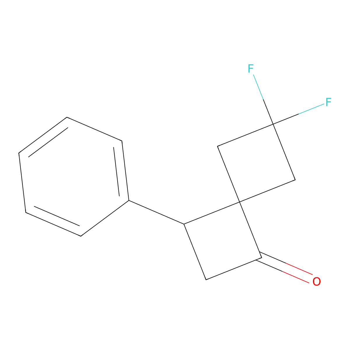 6,6-Difluoro-3-phenylspiro[3.3]heptan-1-one molecular structure, CAS 2613383-43-8