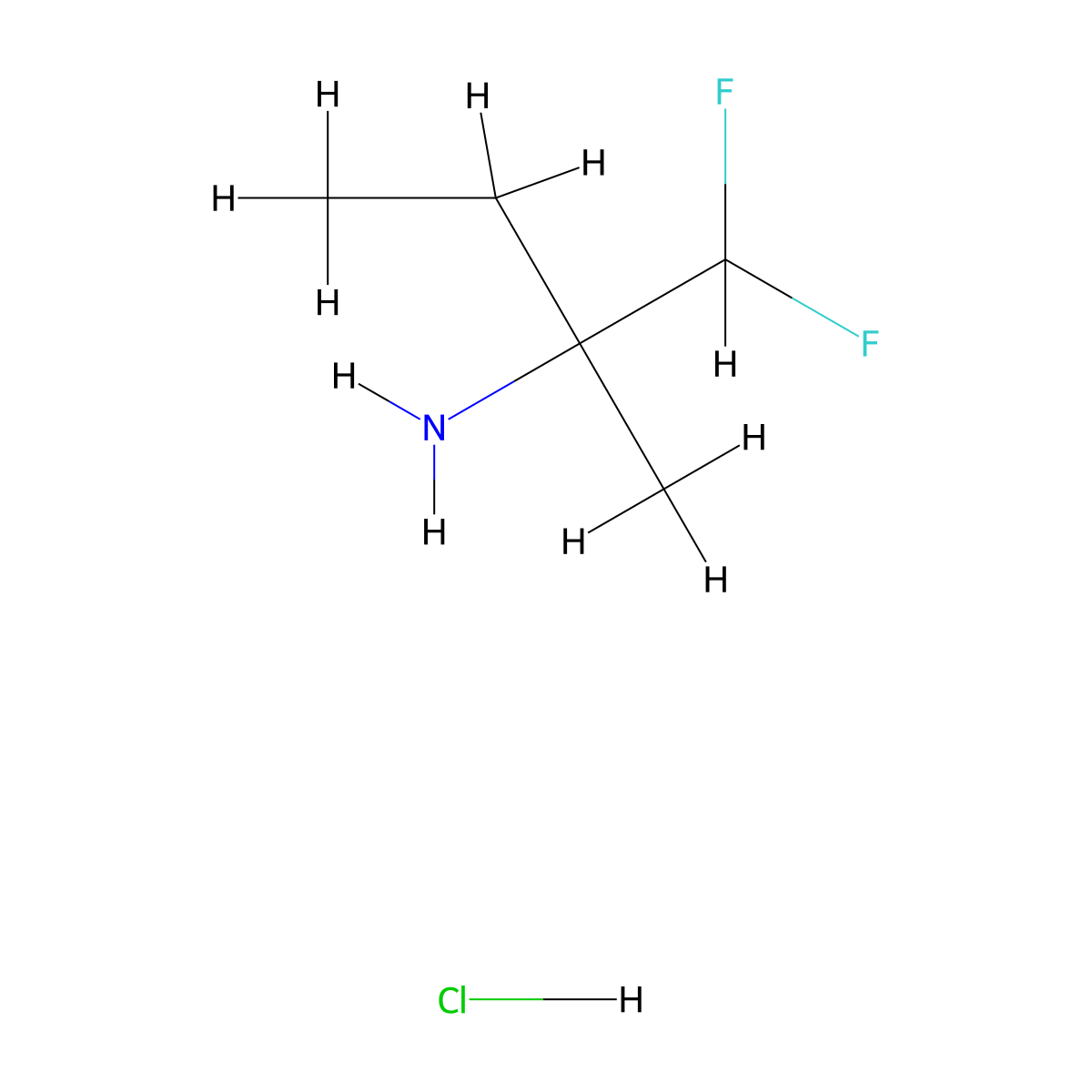 1,1-Difluoro-2-methylbutan-2-amine hydrochloride molecular structure, CAS 2613383-55-2