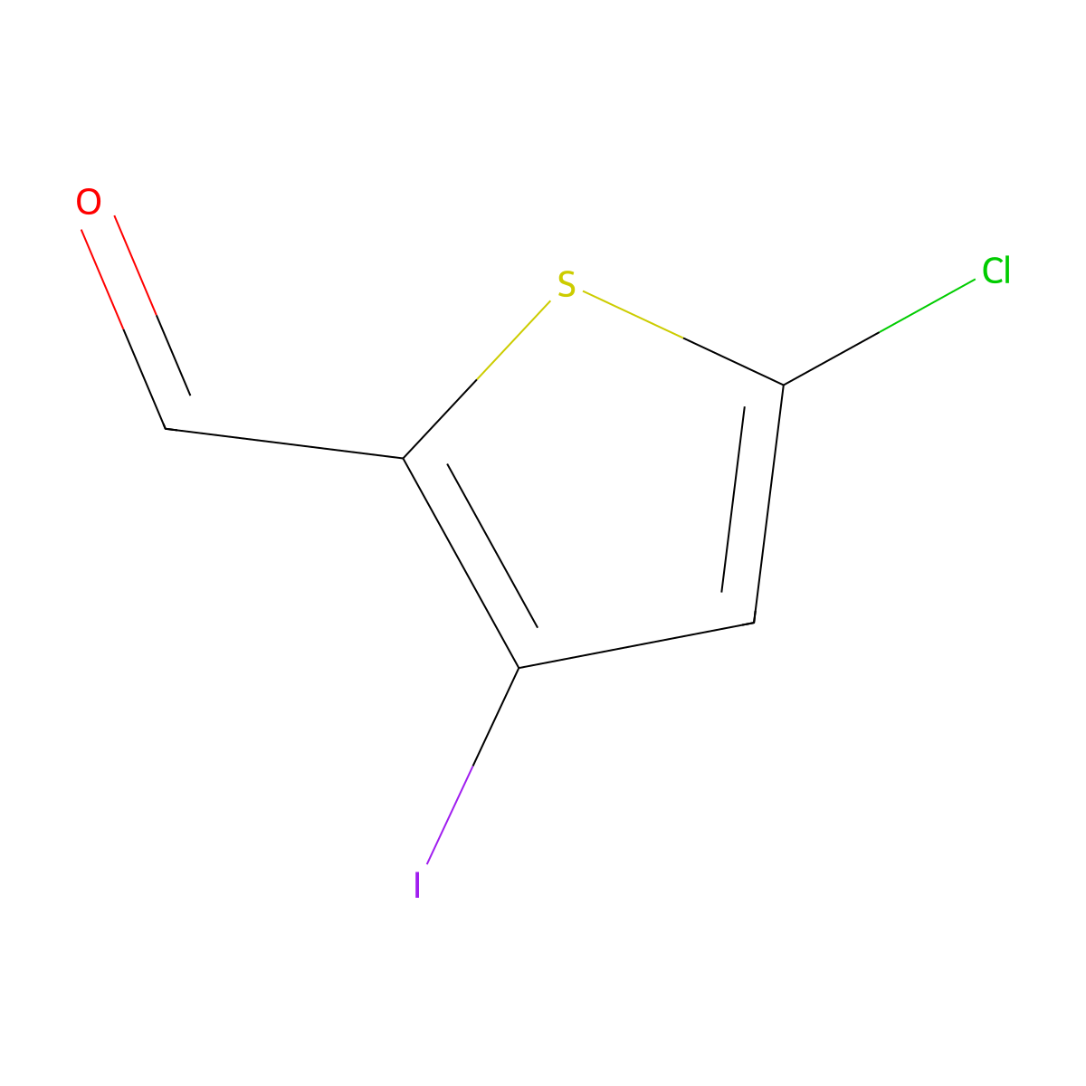 5-Chloro-3-iodothiophene-2-carbaldehyde molecular structure, CAS 2613383-58-5