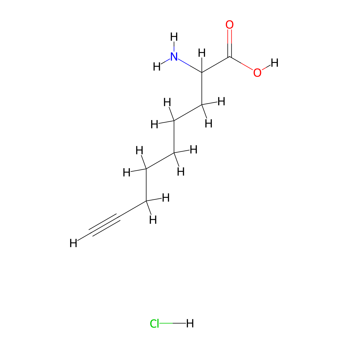 2-Aminonon-8-ynoic acid hydrochloride molecular structure, CAS 2613383-62-1