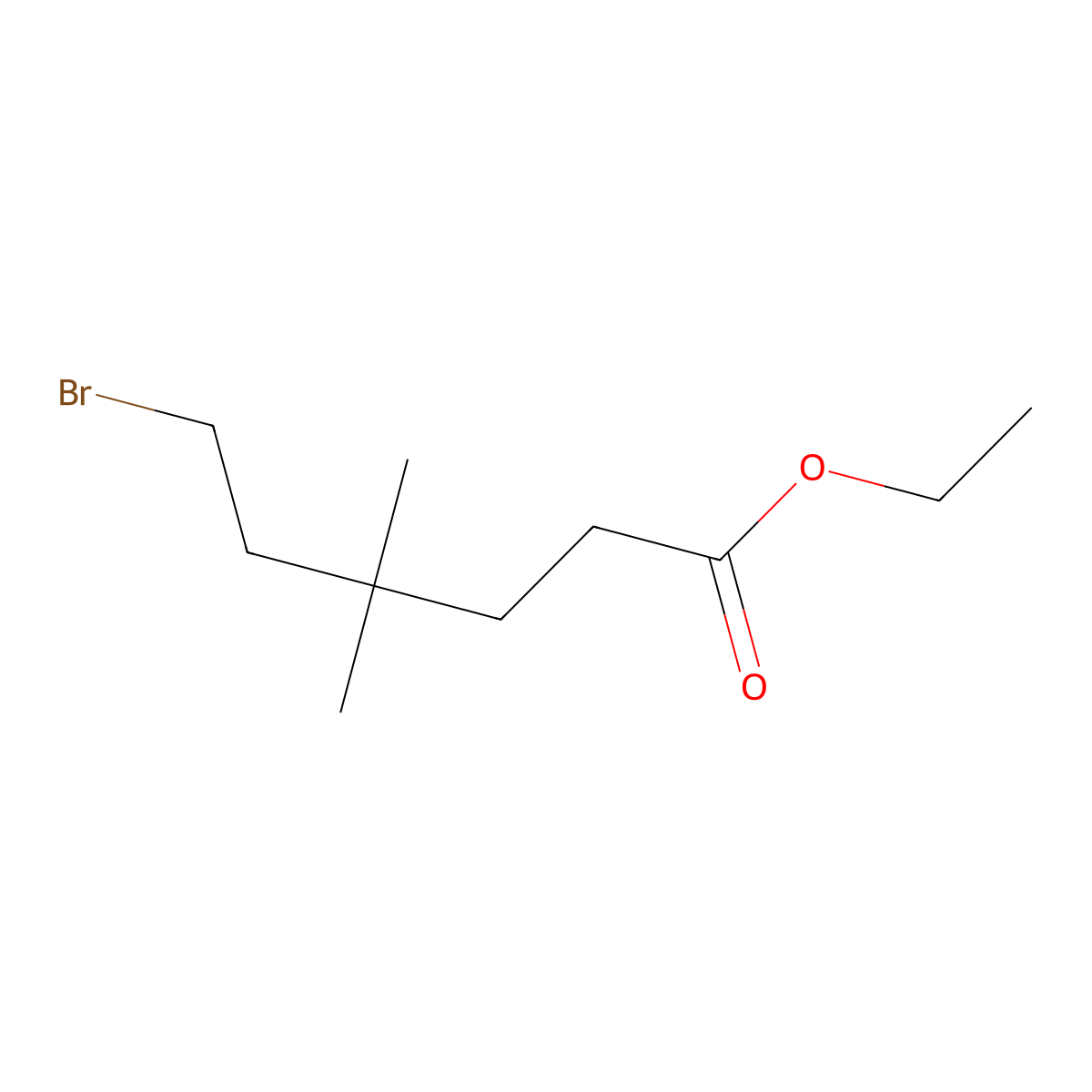 Ethyl 6-bromo-4,4-dimethylhexanoate molecular structure, CAS 2613383-63-2
