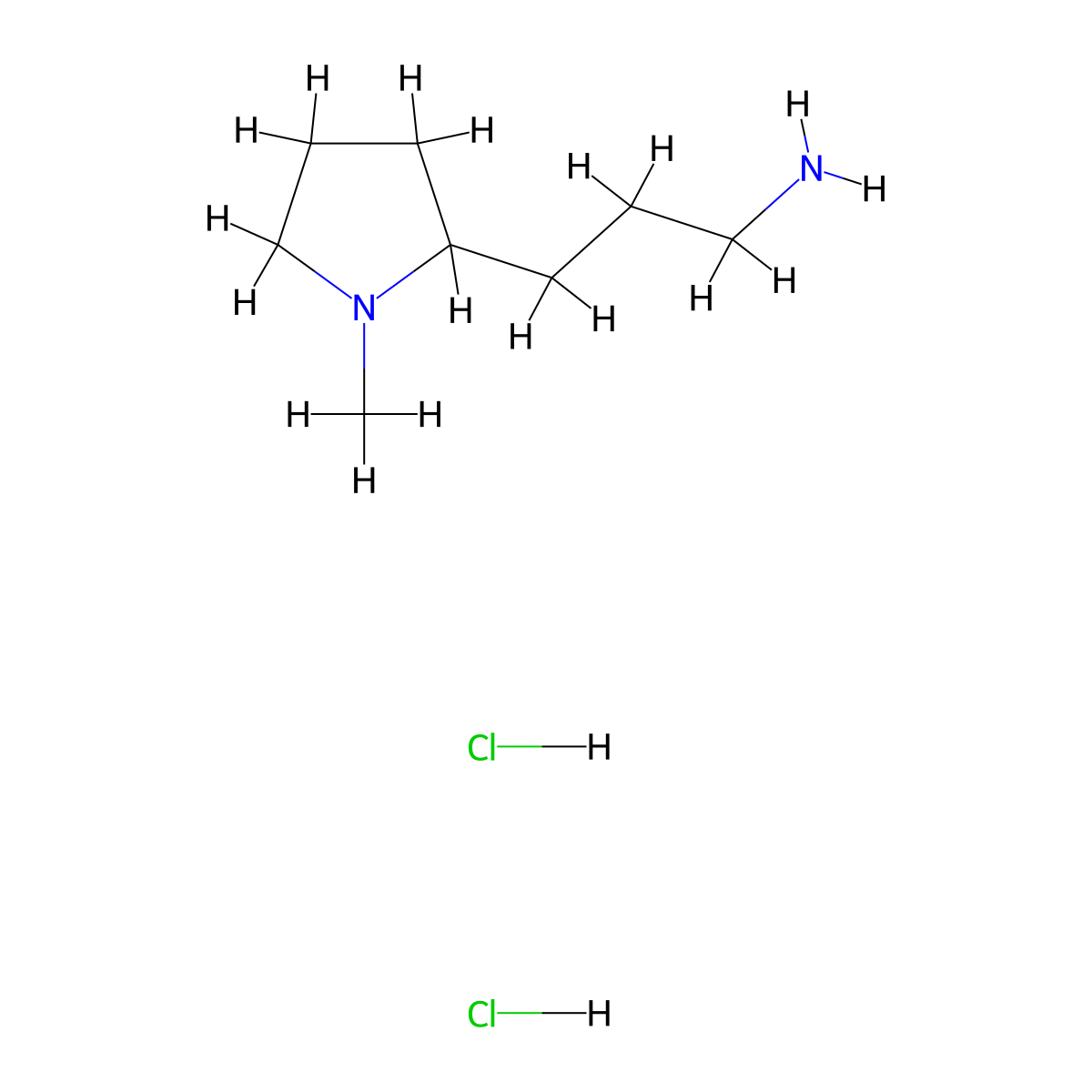 3-(1-Methylpyrrolidin-2-yl)propan-1-amine dihydrochloride molecular structure, CAS 2613383-67-6