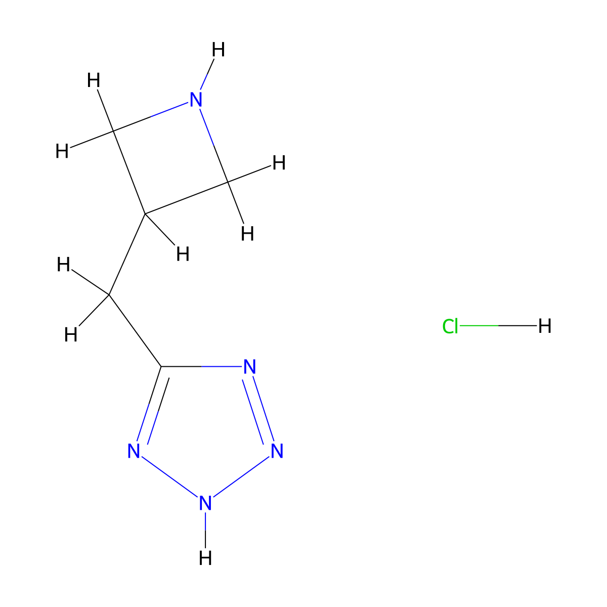 5-[(azetidin-3-yl)methyl]-1H-1,2,3,4-tetrazolehydrochloride molecular structure, CAS 2613383-73-4
