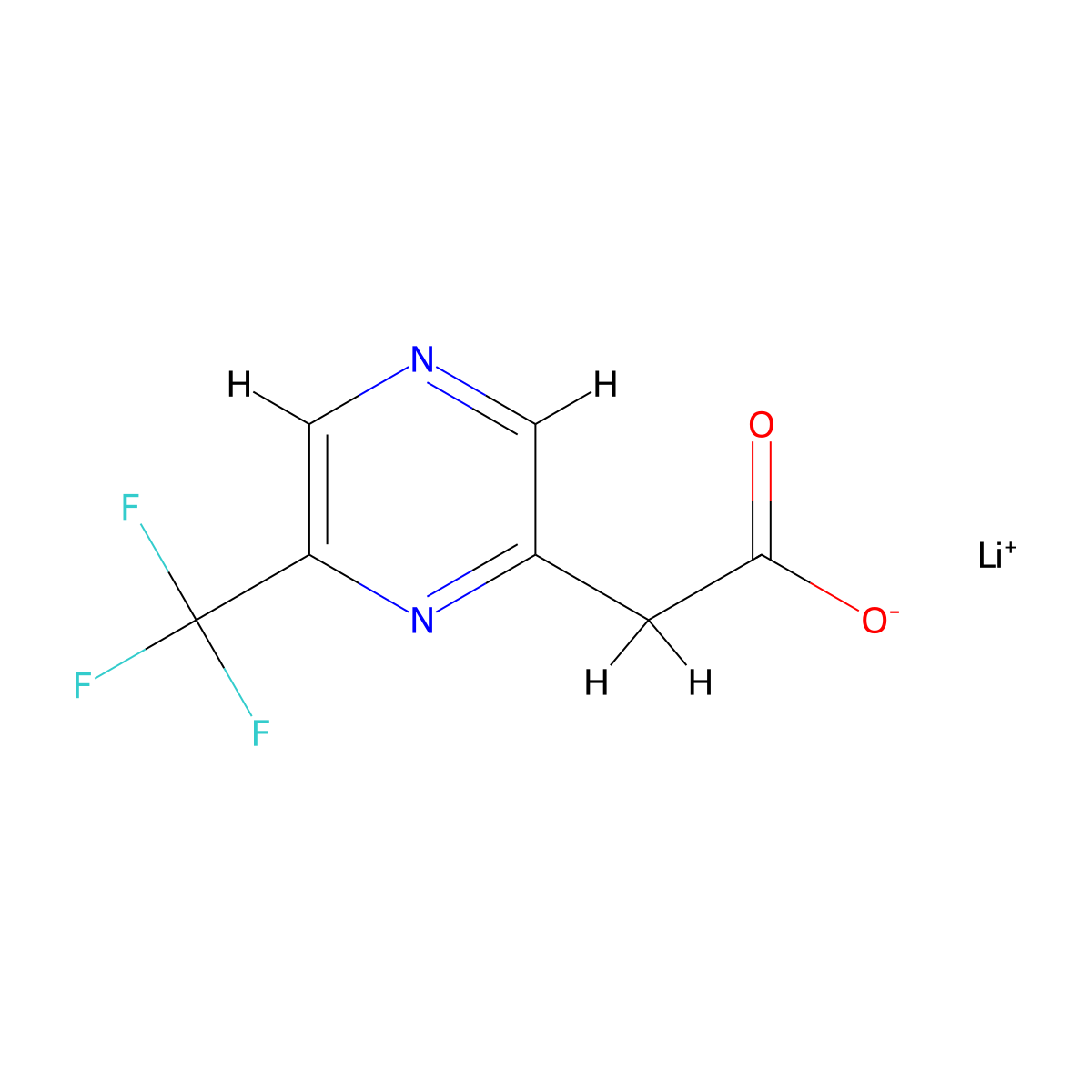 Lithium(1+)2-[6-(trifluoromethyl)pyrazin-2-yl]acetate molecular structure, CAS 2613383-74-5
