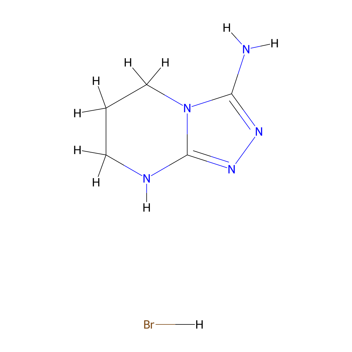 5H,6H,7H,8H-[1,2,4]triazolo[4,3-a]pyrimidin-3-amine hydrobromide molecular structure, CAS 2613383-77-8