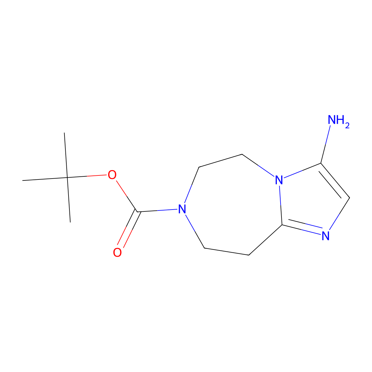 tert-butyl 3-amino-5H,6H,7H,8H,9H-imidazo[1,2-d][1,4]diazepine-7-carboxylate molecular structure, CAS 2613383-78-9