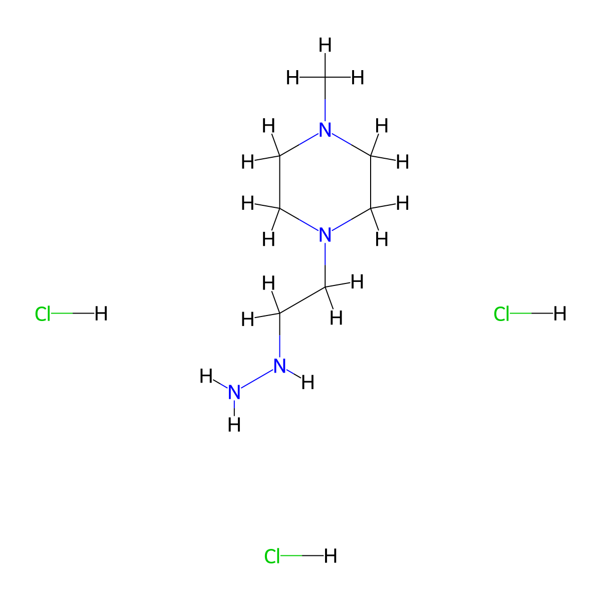 1-(2-Hydrazinylethyl)-4-methylpiperazine trihydrochloride molecular structure, CAS 2613383-84-7
