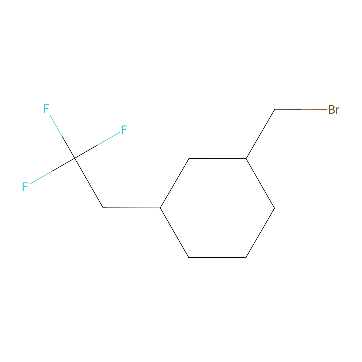 1-(Bromomethyl)-3-(2,2,2-trifluoroethyl)cyclohexane molecular structure, CAS 2613383-85-8