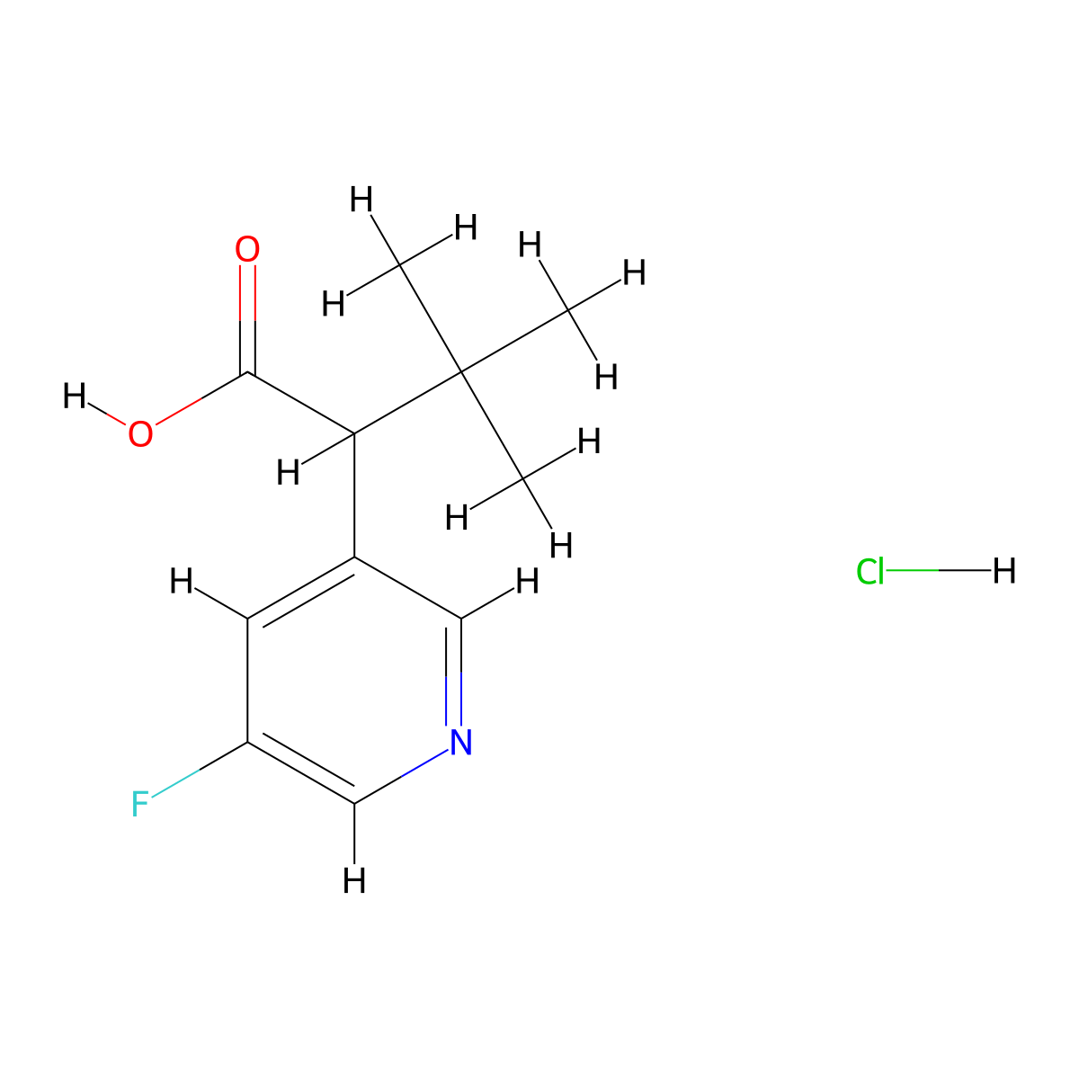 2-(5-Fluoropyridin-3-yl)-3,3-dimethylbutanoicacidhydrochloride molecular structure, CAS 2613383-86-9
