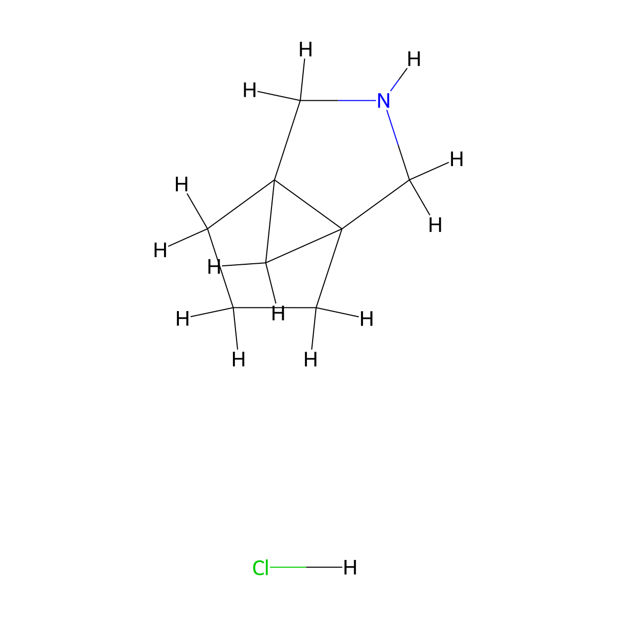3-Azatricyclo[3.3.1.0,1,5]nonane hydrochloride molecular structure, CAS 2613383-91-6