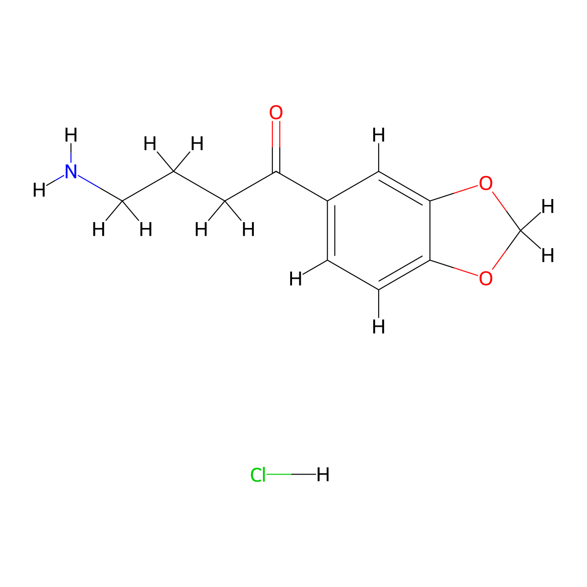 4-Amino-1-(1,3-dioxaindan-5-yl)butan-1-one hydrochloride molecular structure, CAS 2613383-93-8
