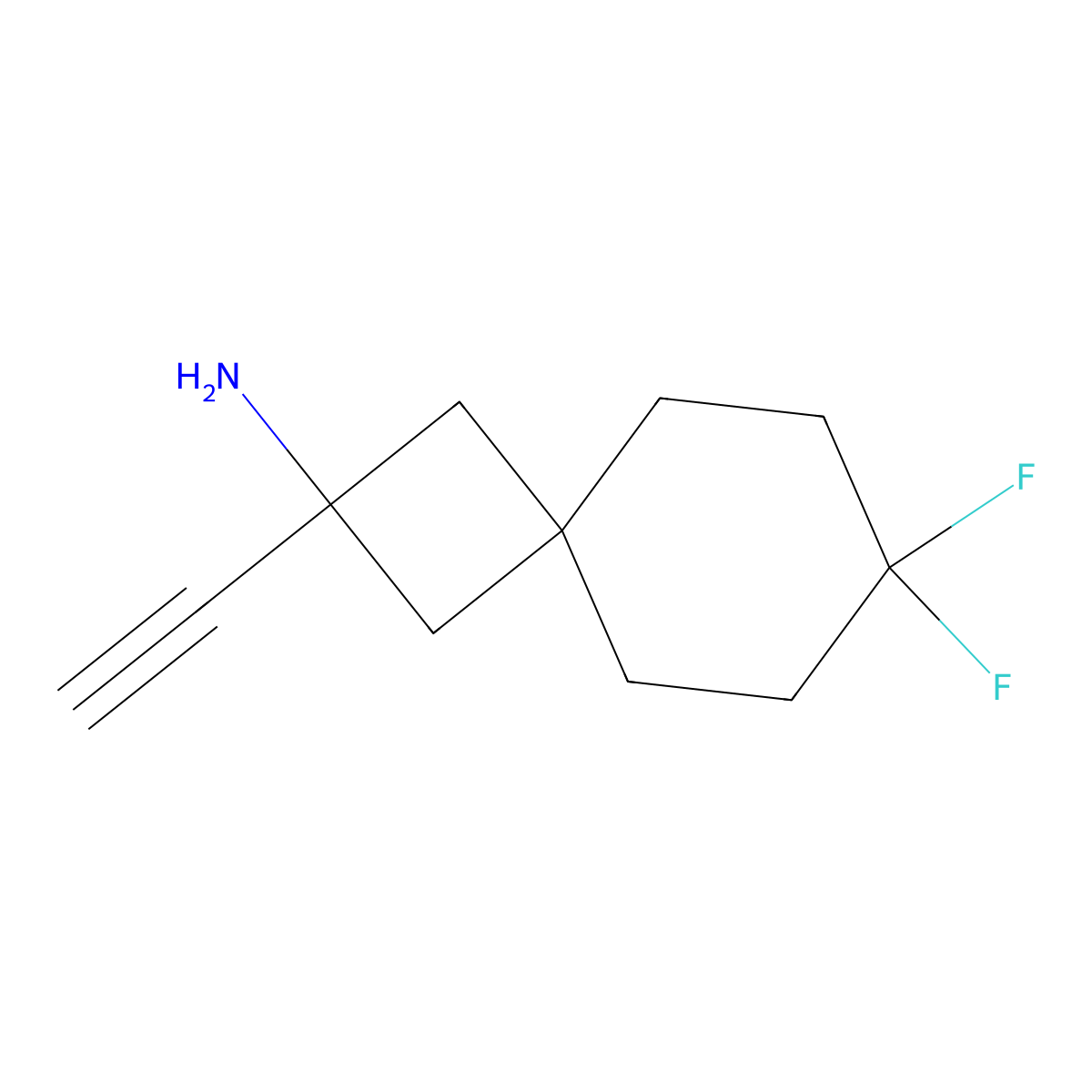 2-Ethynyl-7,7-difluorospiro[3.5]nonan-2-amine molecular structure, CAS 2613383-94-9