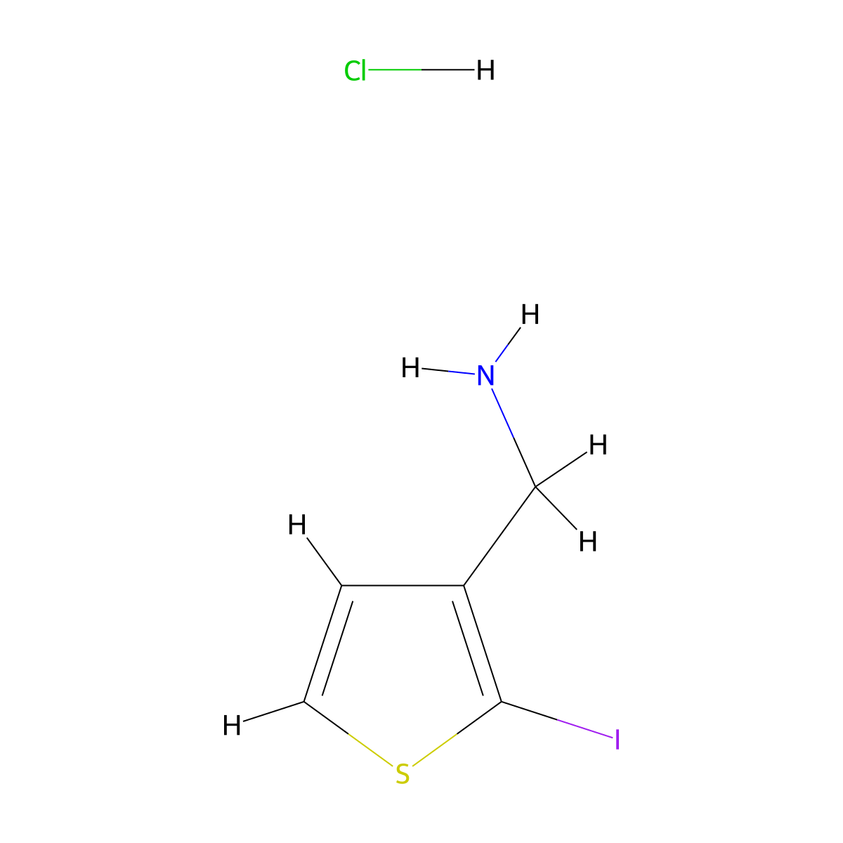 1-(2-Iodothiophen-3-yl)methanaminehydrochloride molecular structure, CAS 2613384-01-1