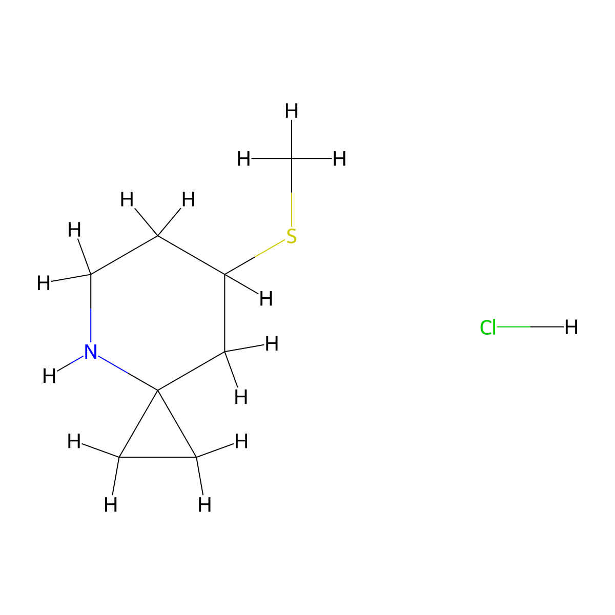 7-(Methylsulfanyl)-4-azaspiro[2.5]octanehydrochloride molecular structure, CAS 2613384-05-5