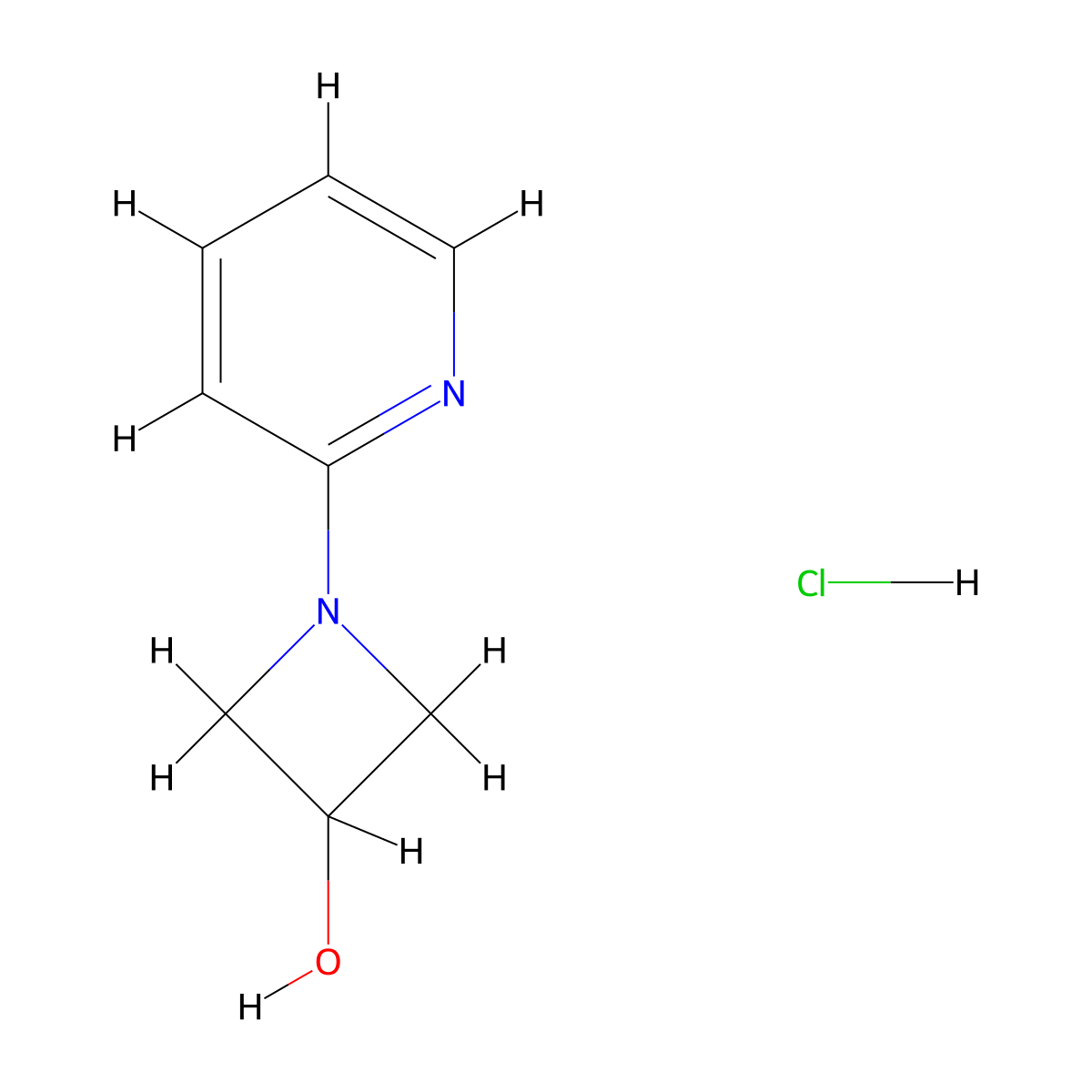 1-(Pyridin-2-yl)azetidin-3-ol hydrochloride molecular structure, CAS 2613384-08-8