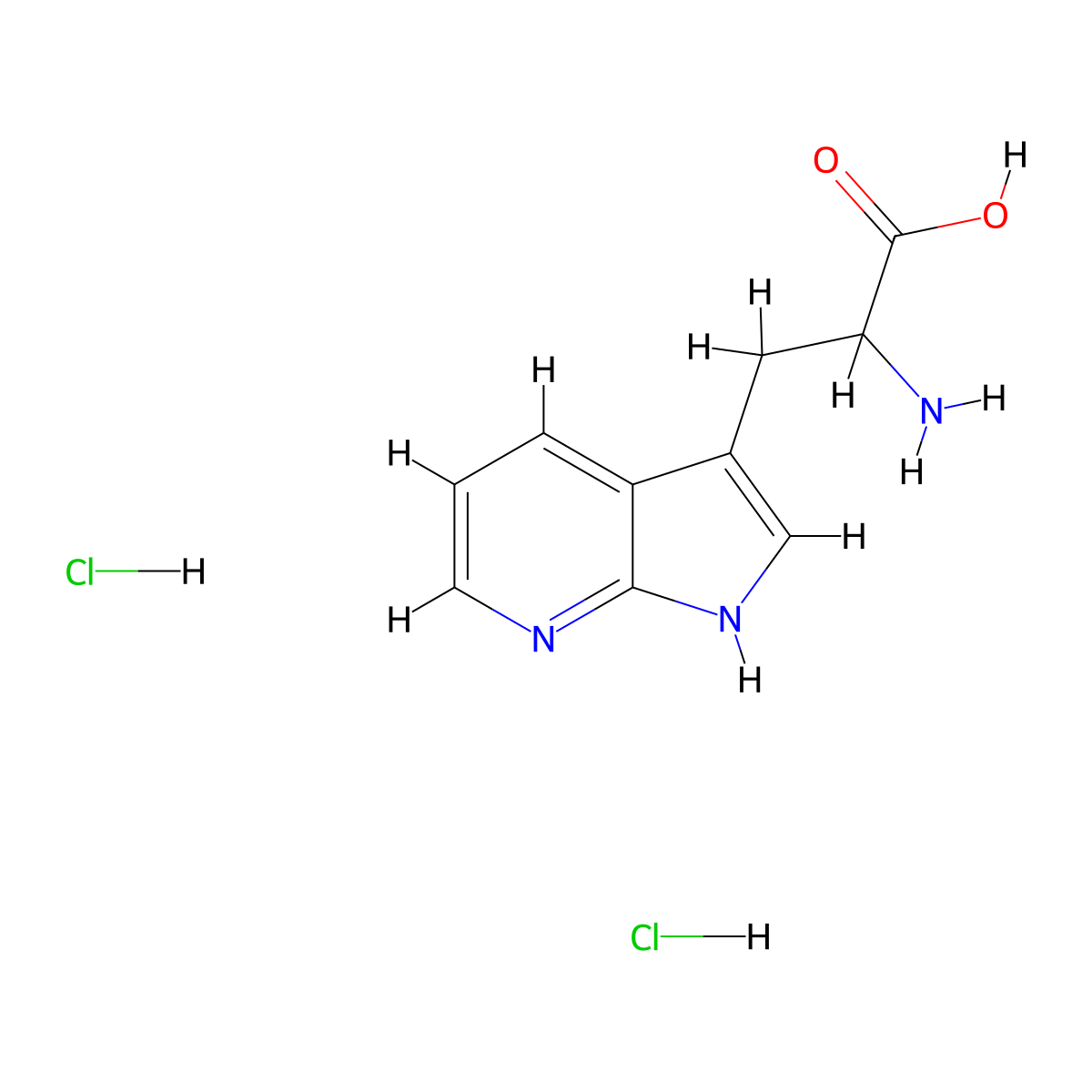 2-Amino-3-{1h-pyrrolo[2,3-b]pyridin-3-yl}propanoic acid dihydrochloride molecular structure, CAS 2613384-10-2