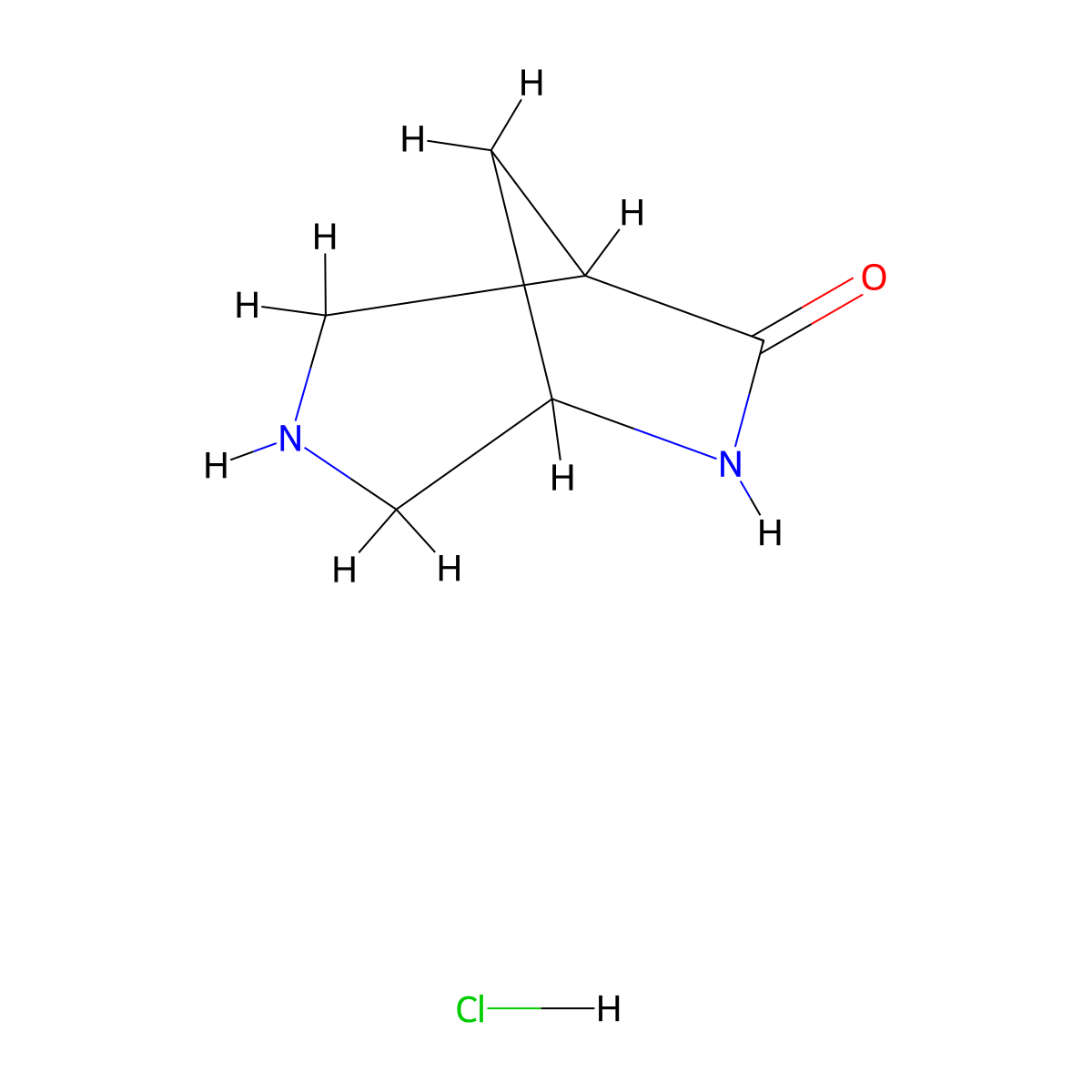 3,6-Diazabicyclo[3.2.1]octan-7-one hydrochloride molecular structure, CAS 2613384-21-5