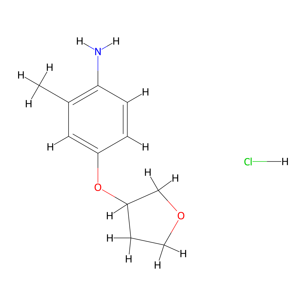 2-Methyl-4-(oxolan-3-yloxy)aniline hydrochloride molecular structure, CAS 2613384-24-8