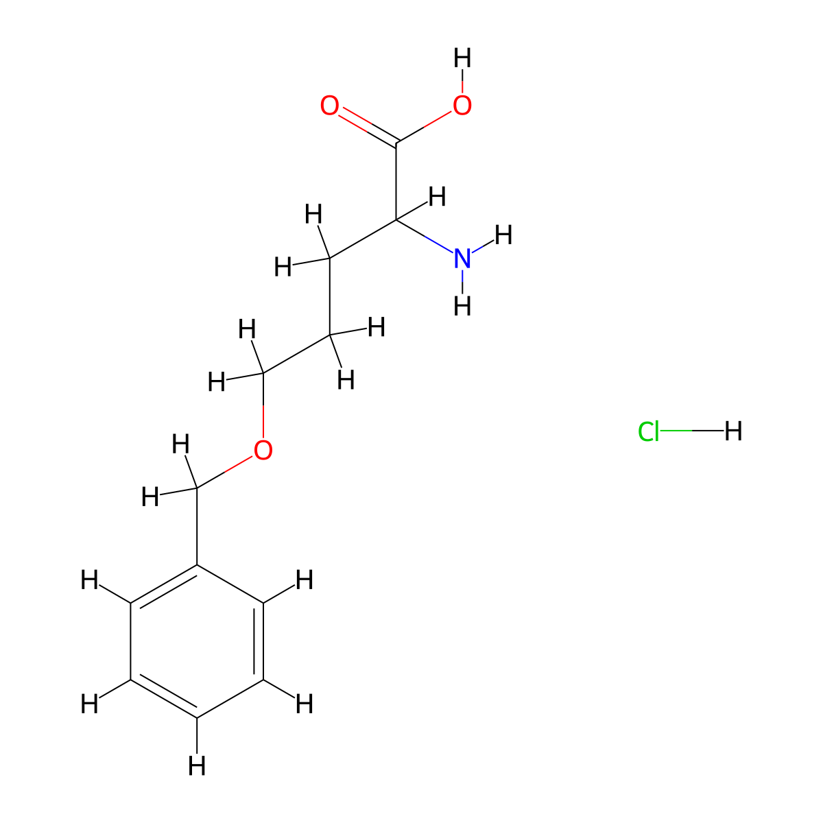 2-Amino-5-(benzyloxy)pentanoic acid hydrochloride molecular structure, CAS 2613384-33-9