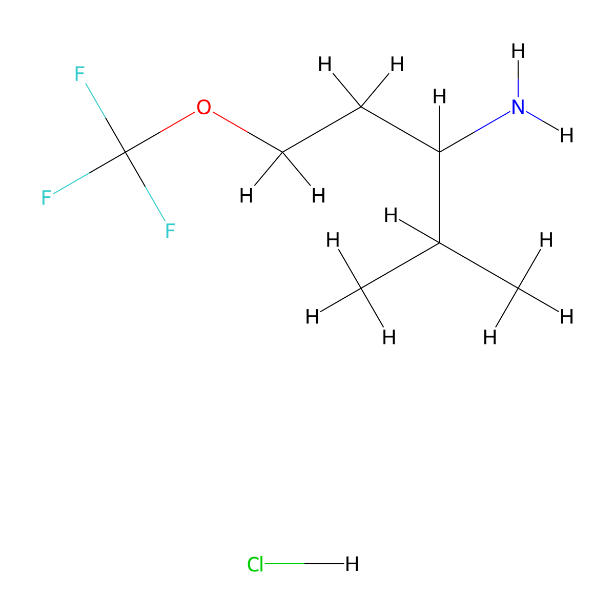 4-Methyl-1-(trifluoromethoxy)pentan-3-amine hydrochloride molecular structure, CAS 2613384-35-1