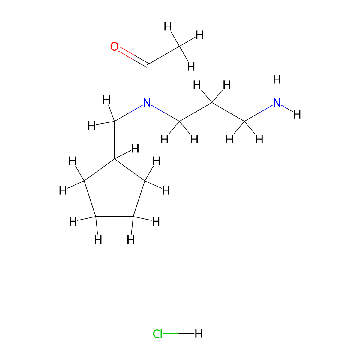 N-(3-aminopropyl)-N-(cyclopentylmethyl)acetamide hydrochloride molecular structure, CAS 2613384-39-5