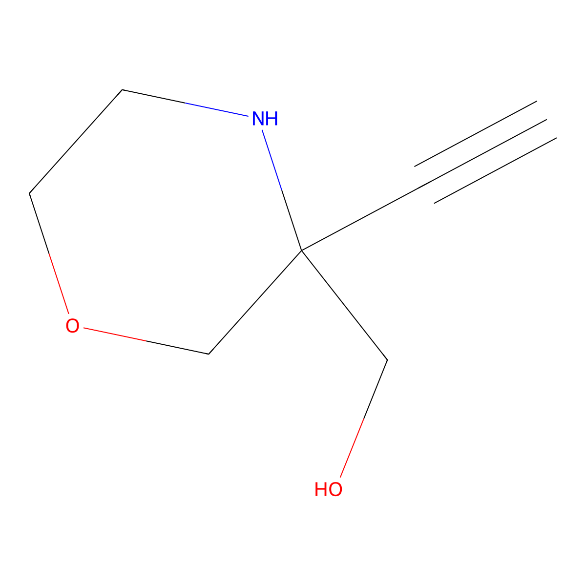 (3-Ethynylmorpholin-3-yl)methanol molecular structure, CAS 2613384-45-3