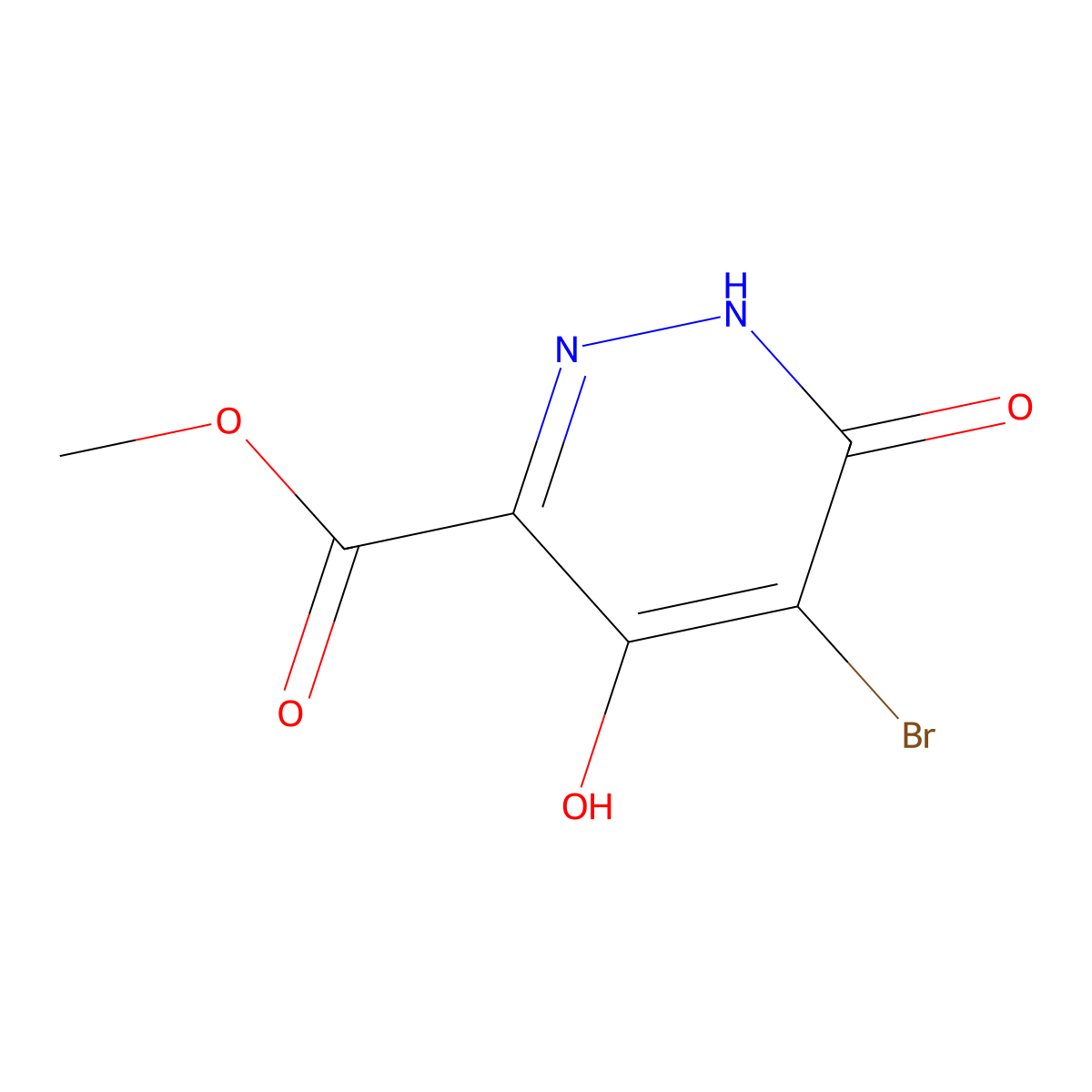 Methyl 5-bromo-4,6-dihydroxypyridazine-3-carboxylate molecular structure, CAS 2613384-48-6