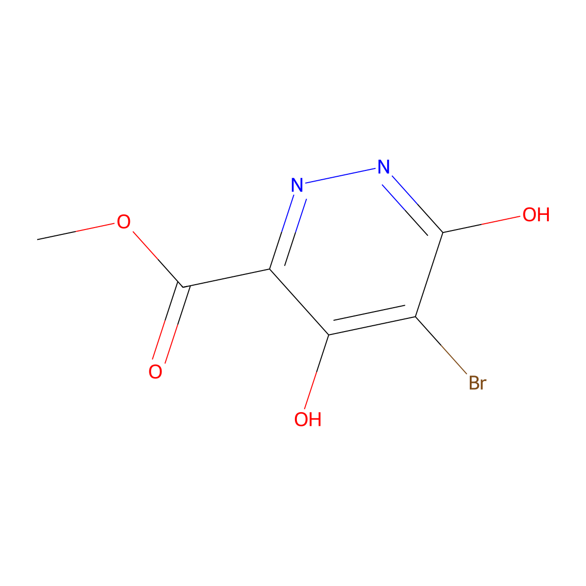 Methyl 5-bromo-4,6-dihydroxypyridazine-3-carboxylate molecular structure, CAS 2613384-48-6