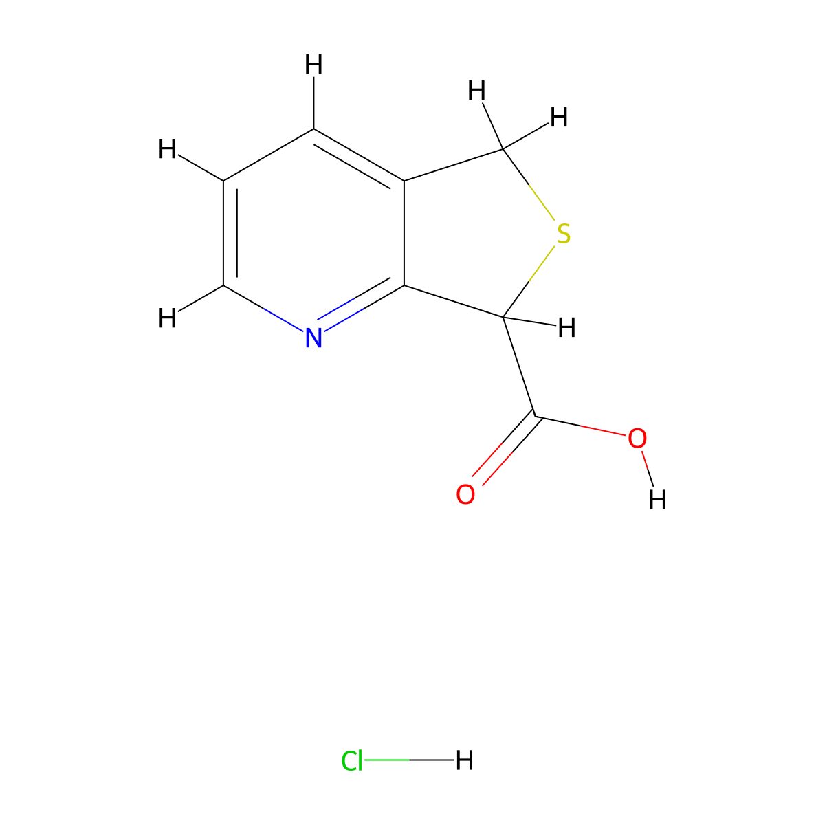 5H,7H-thieno[3,4-b]pyridine-7-carboxylic acid hydrochloride molecular structure, CAS 2613384-52-2