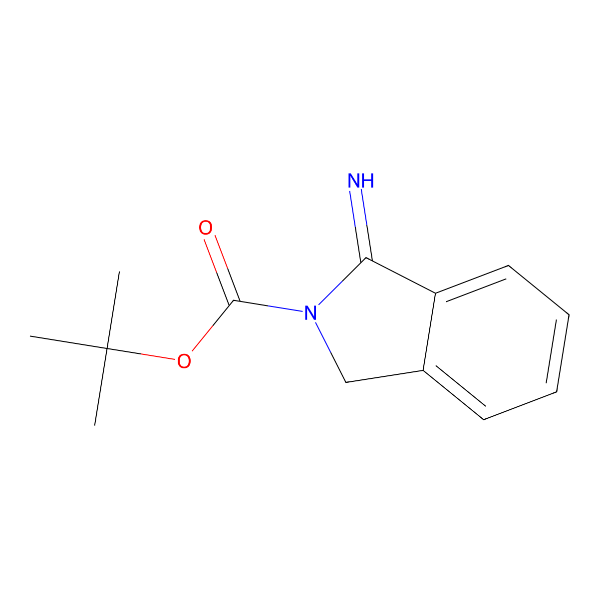 tert-butyl 1-imino-2,3-dihydro-1H-isoindole-2-carboxylate molecular structure, CAS 2613384-66-8