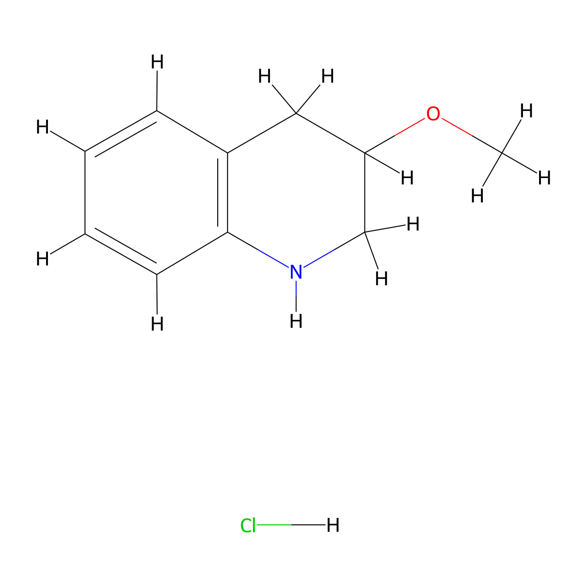 3-Methoxy-1,2,3,4-tetrahydroquinolinehydrochloride molecular structure, CAS 2613384-75-9