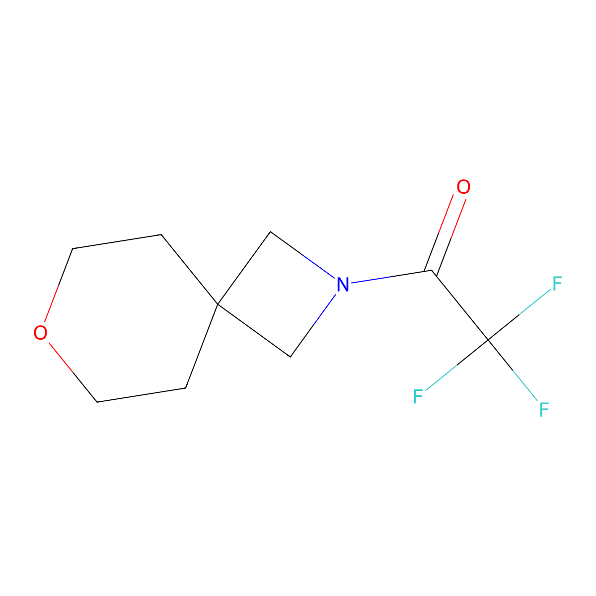 2,2,2-Trifluoro-1-{7-oxa-2-azaspiro[3.5]nonan-2-yl}ethan-1-one molecular structure, CAS 2613384-79-3