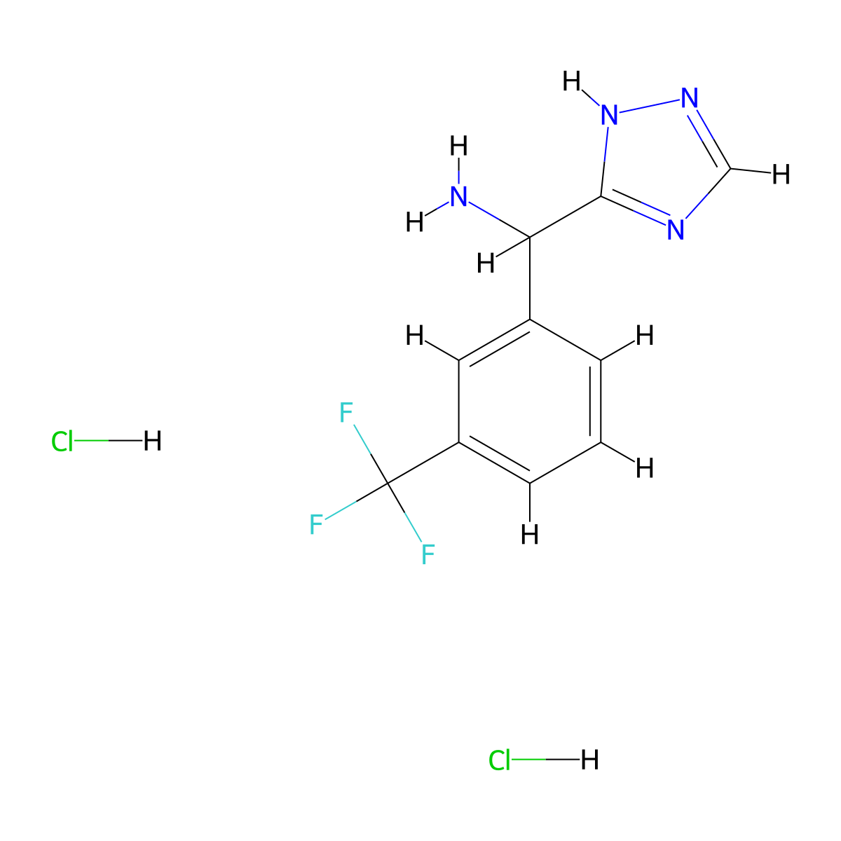 1-(4H-1,2,4-triazol-3-yl)-1-[3-(trifluoromethyl)phenyl]methanamine dihydrochloride molecular structure, CAS 2613384-83-9