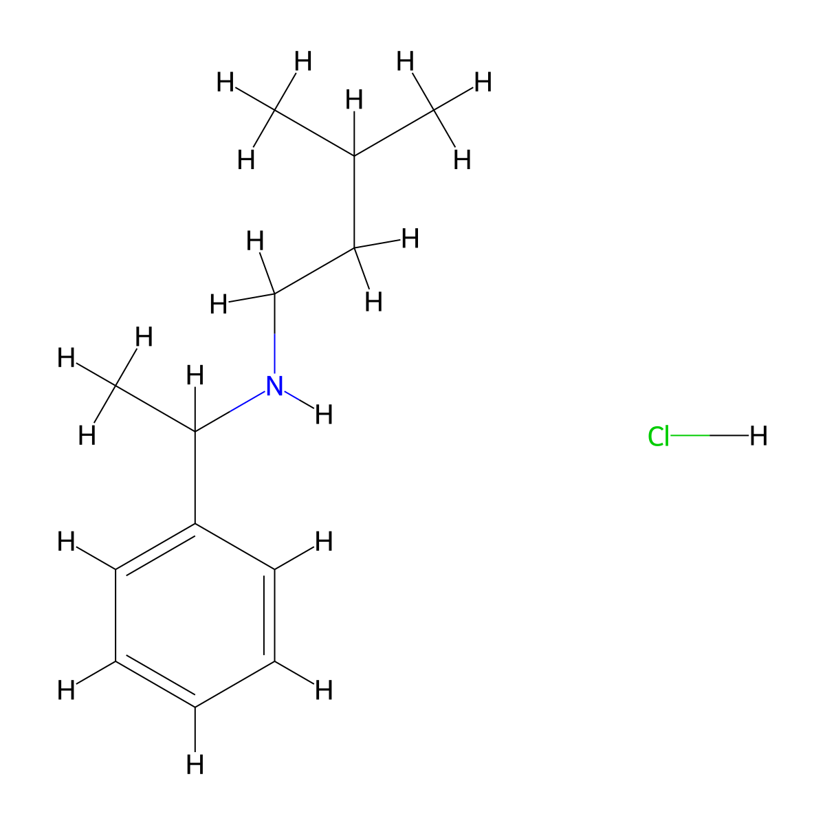 (3-Methylbutyl)(1-phenylethyl)amine hydrochloride molecular structure, CAS 2613384-84-0