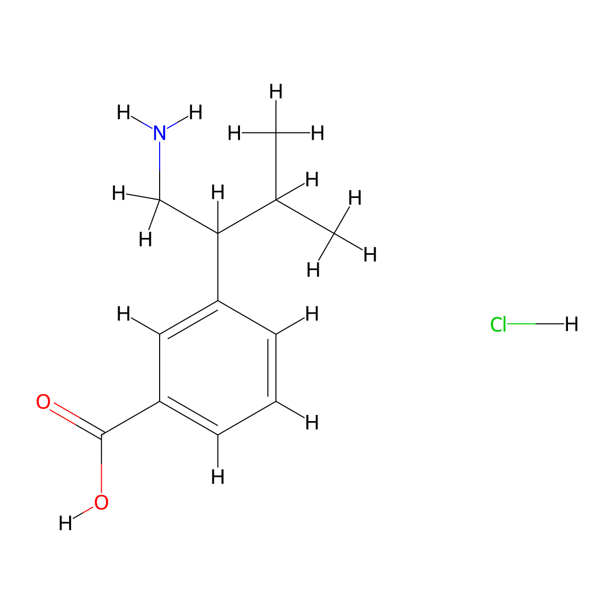 3-(1-Amino-3-methylbutan-2-yl)benzoic acid hydrochloride molecular structure, CAS 2613384-92-0