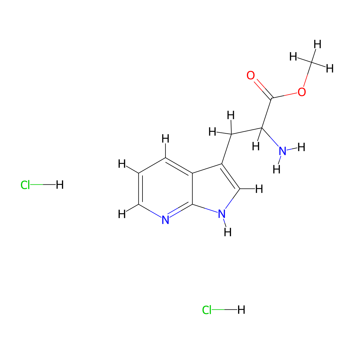 methyl2-amino-3-{1H-pyrrolo[2,3-b]pyridin-3-yl}propanoatedihydrochloride molecular structure, CAS 2613385-07-0