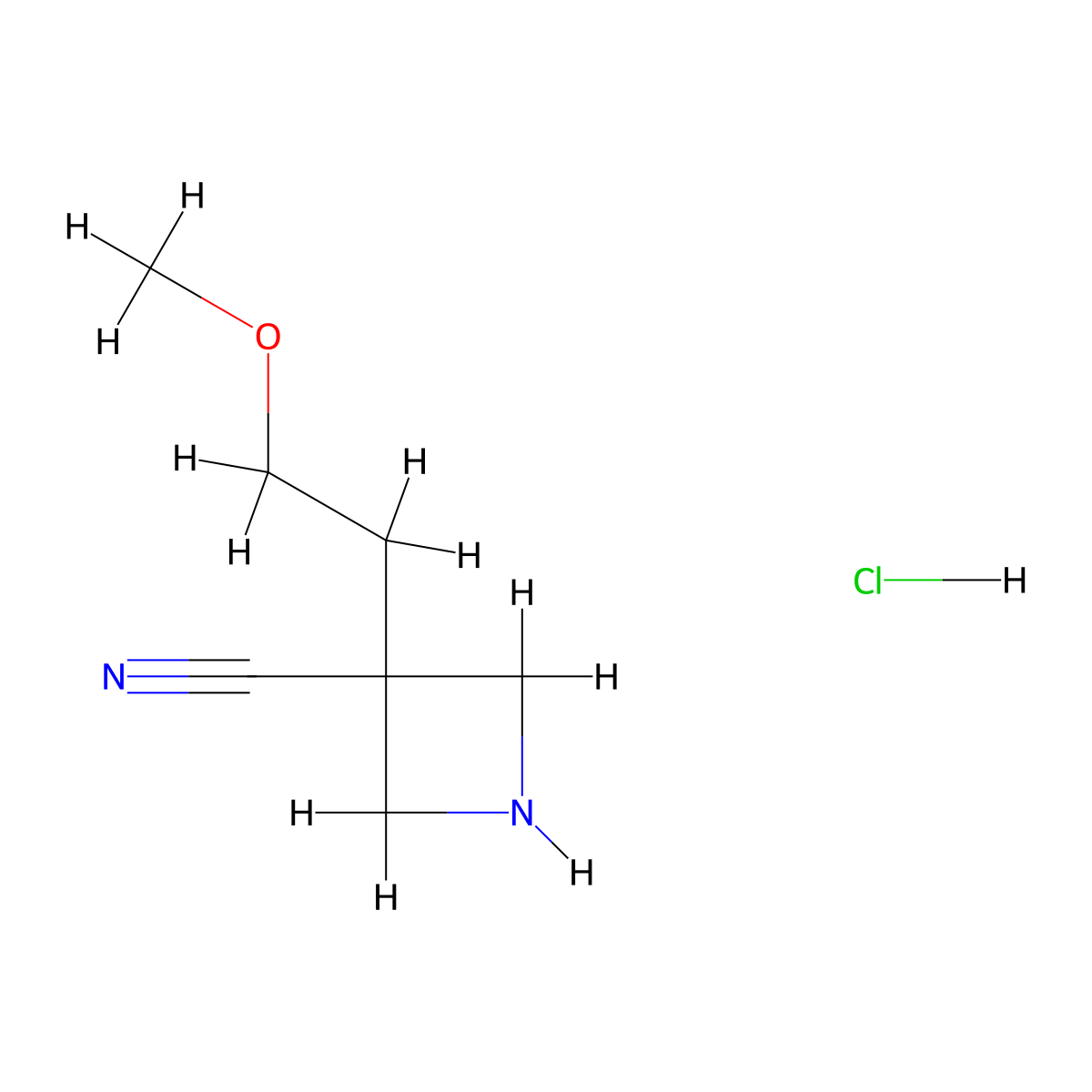 3-(2-Methoxyethyl)azetidine-3-carbonitrilehydrochloride molecular structure, CAS 2613385-08-1