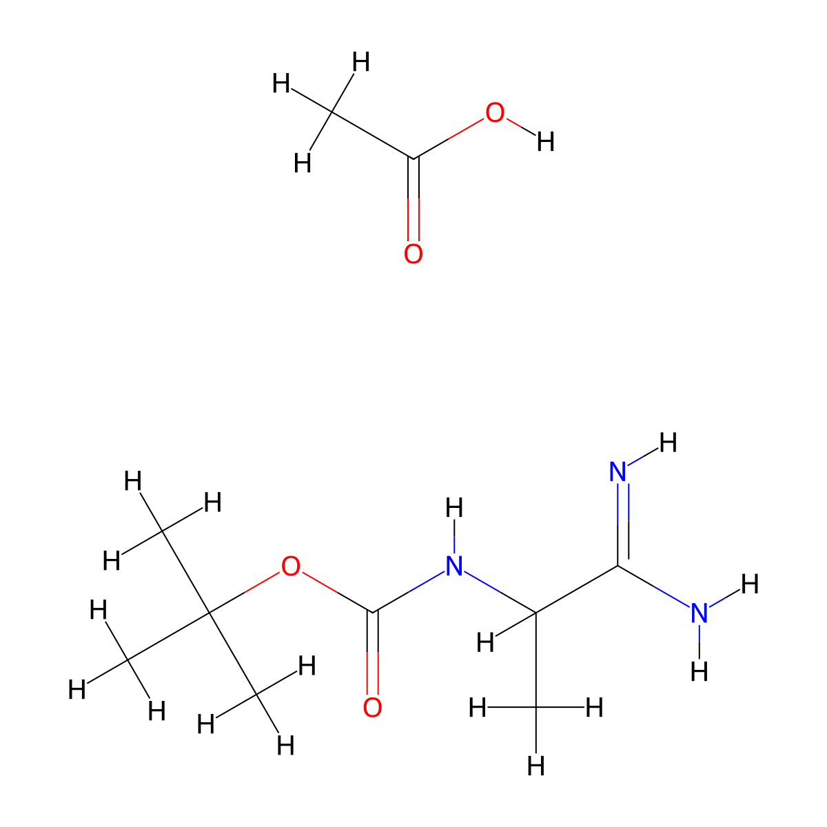 acetic acid; tert-butyl N-(1-carbamimidoylethyl)carbamate molecular structure, CAS 2613385-11-6