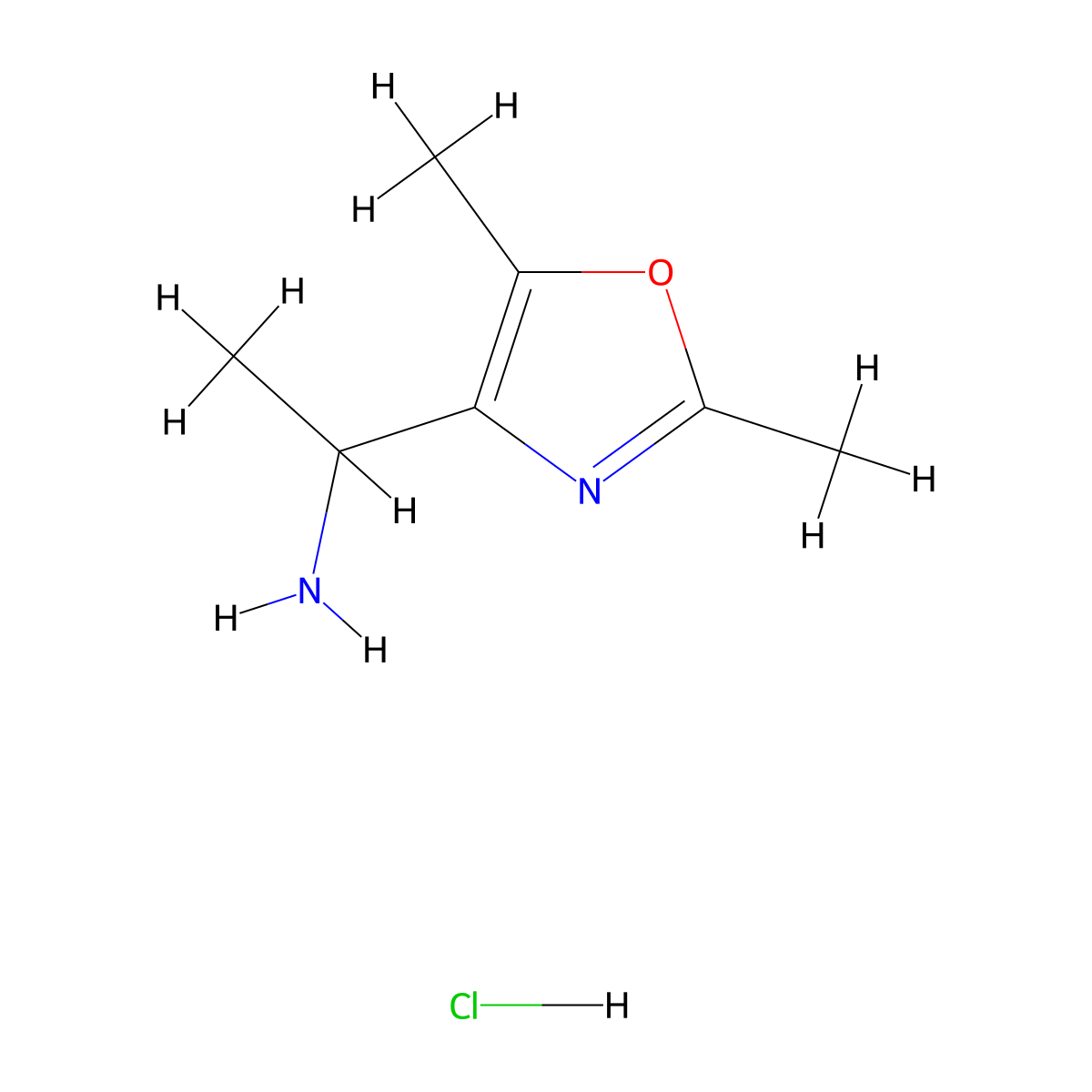 1-(2,5-Dimethyl-1,3-oxazol-4-yl)ethan-1-aminehydrochloride molecular structure, CAS 2613385-14-9
