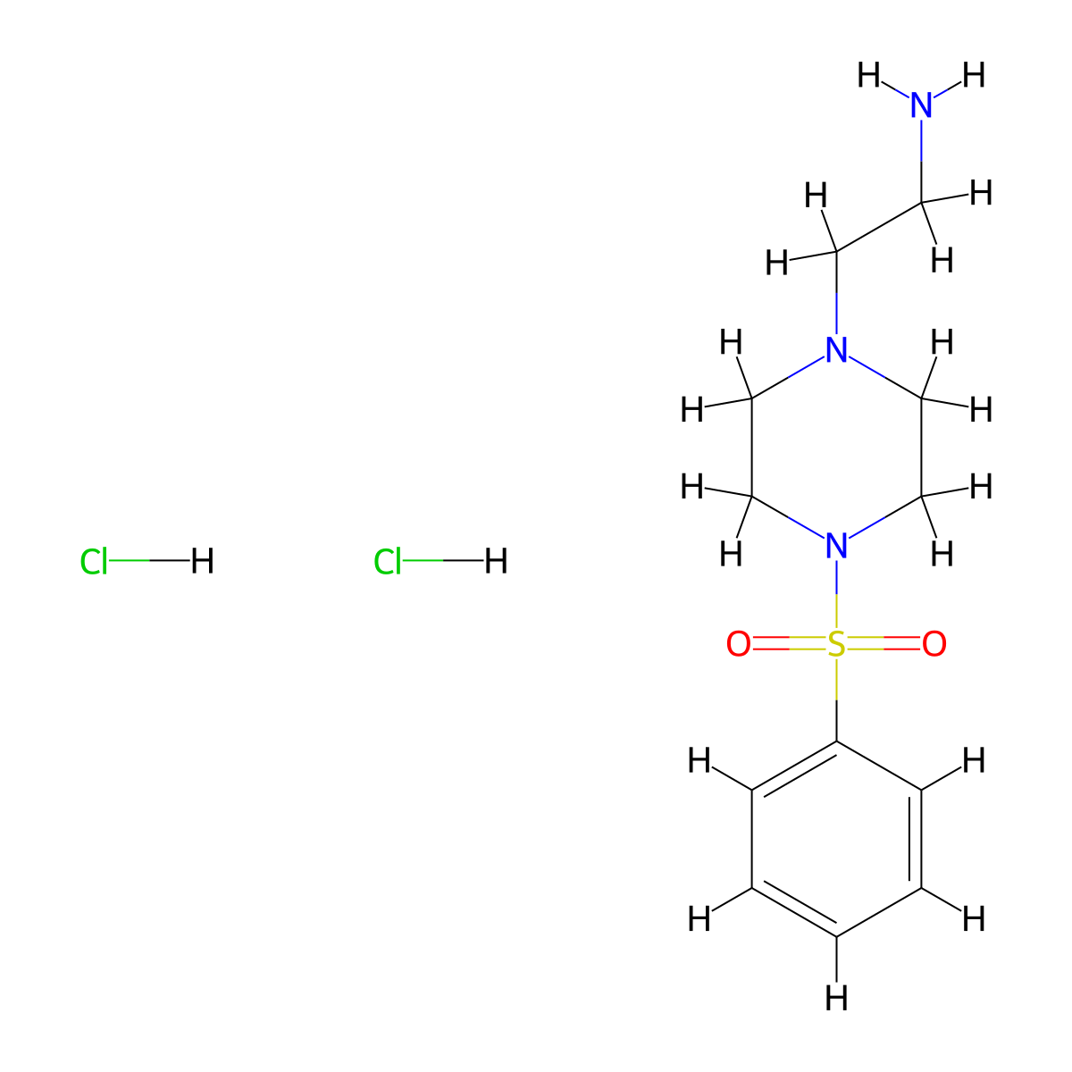 2-[4-(Benzenesulfonyl)piperazin-1-yl]ethan-1-aminedihydrochloride molecular structure, CAS 2613385-15-0