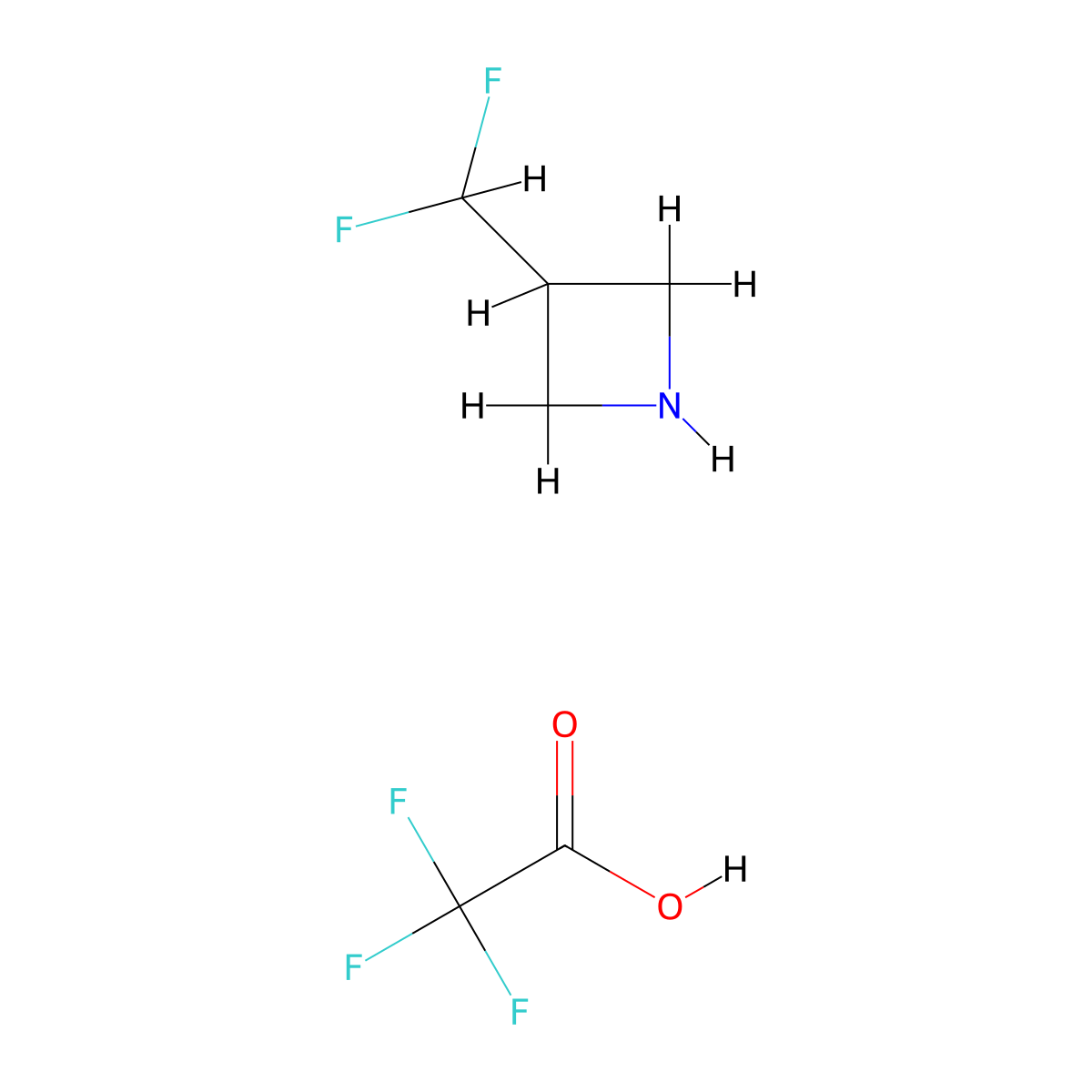 3-(Difluoromethyl)azetidine; trifluoroacetic acid molecular structure, CAS 2613385-17-2