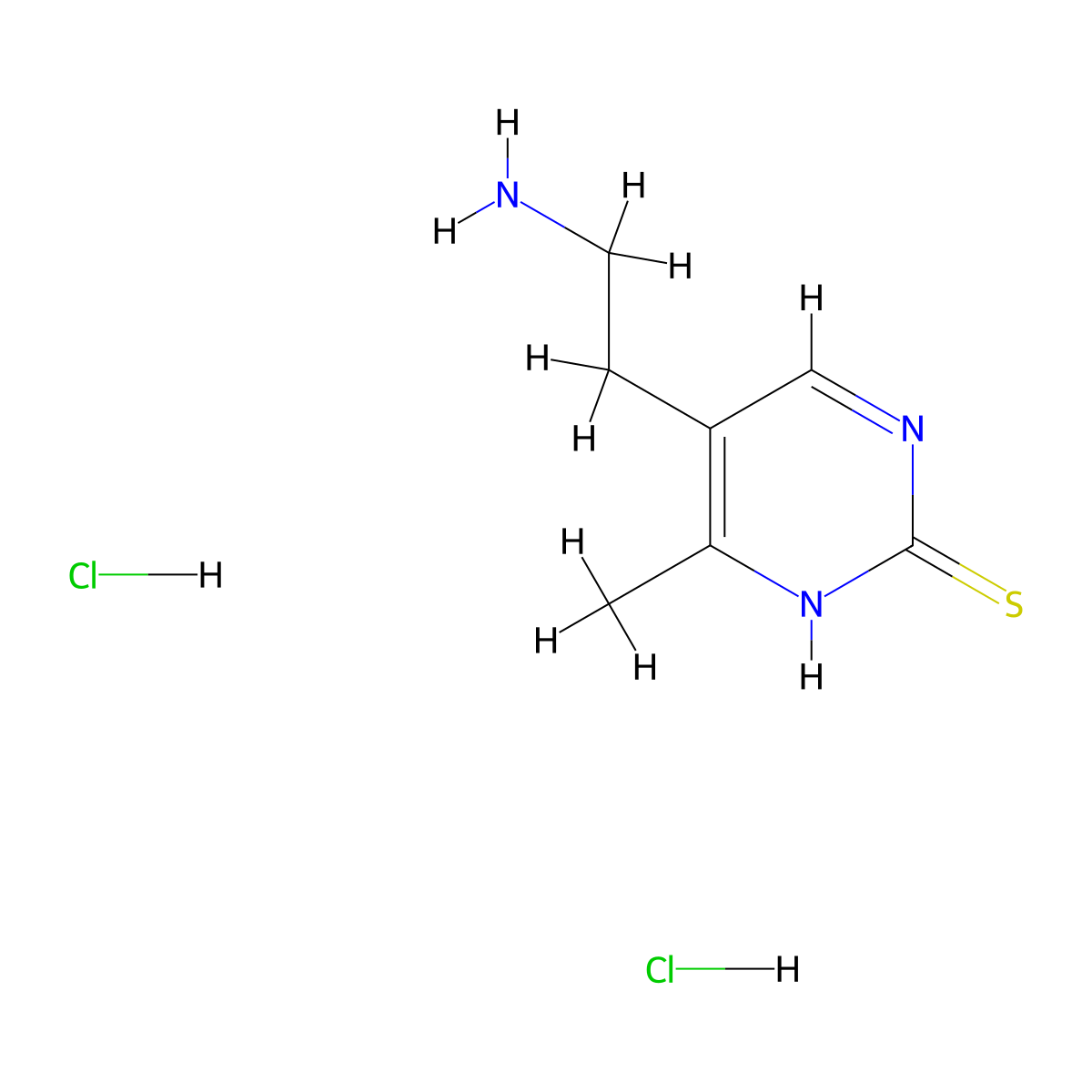 5-(2-Aminoethyl)-4-methylpyrimidine-2-thiol dihydrochloride molecular structure, CAS 2613385-21-8