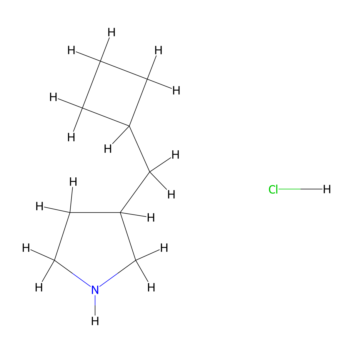 3-(Cyclobutylmethyl)pyrrolidine hydrochloride molecular structure, CAS 2613385-31-0